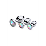 Analplug leuchtend Silber 8,9 cm