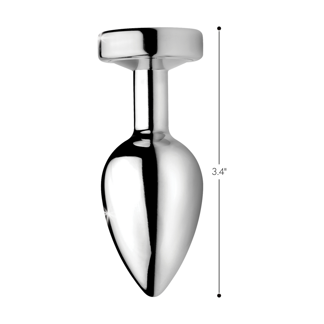Analplug leuchtend Silber 8,9 cm