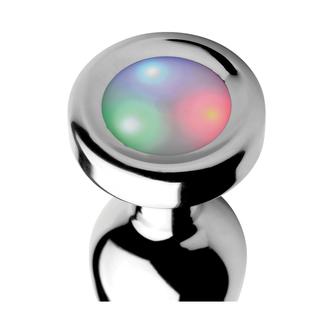 Analplug leuchtend Silber 8,9 cm