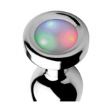 Analplug leuchtend Silber 8,9 cm