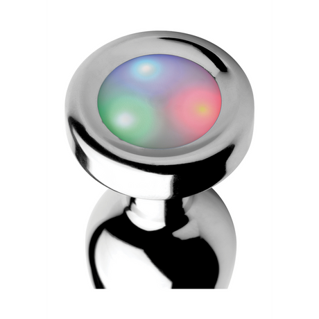 Analplug leuchtend Silber 8,9 cm