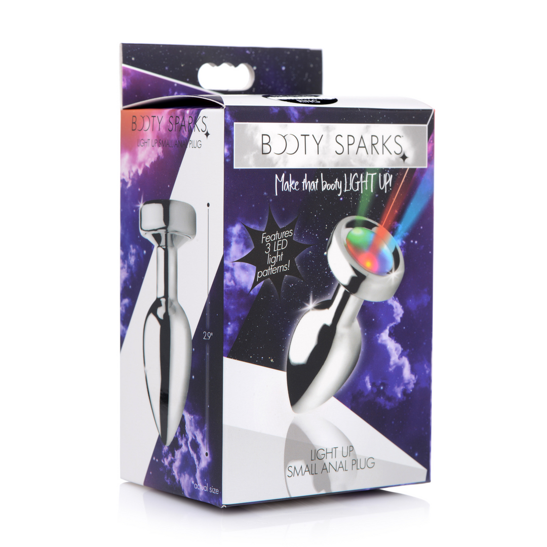 Analplug leuchtend Silber 8,9 cm