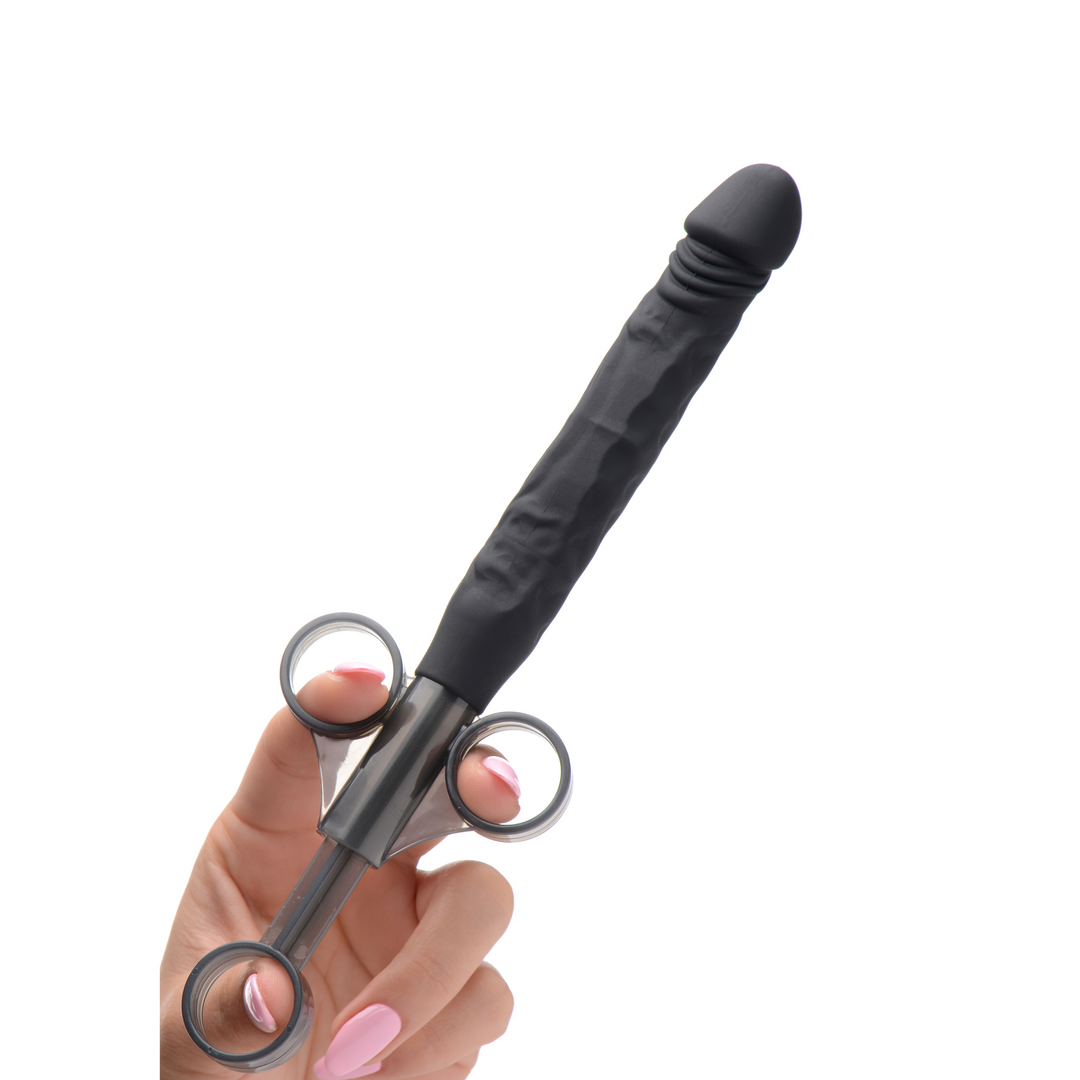 Dildo Jizz Shooter Silikon mit Gleitgel-Applikator Schwarz 12,4 x Ø 2,2 cm