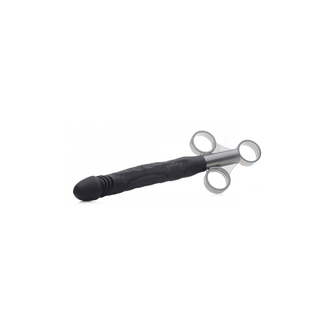 Dildo Jizz Shooter Silikon mit Gleitgel-Applikator Schwarz 12,4 x Ø 2,2 cm