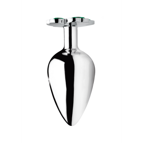 Analplug Lucky Clover mit Schmuckstein Silber