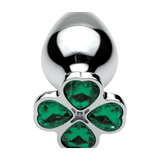 Analplug Lucky Clover mit Schmuckstein Silber