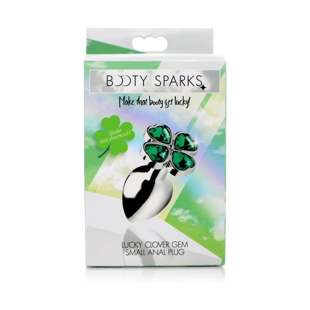 Analplug Lucky Clover mit Schmuckstein Silber