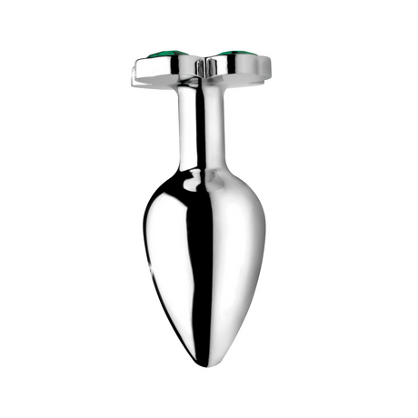 Analplug Lucky Clover mit Schmuckstein Silber