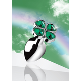 Analplug Lucky Clover mit Schmuckstein Silber