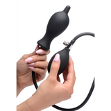 Analplug Dunkler Inflator aufblasbar Silikon Schwarz 8,9 x Ø 3 cm