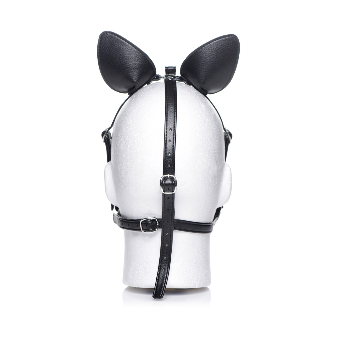 Harness Dunkles Pferd Ponykopf mit Silikongebiss Schwarz