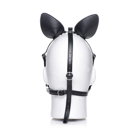 Harness Dunkles Pferd Ponykopf mit Silikongebiss Schwarz