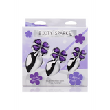 Analplug-Set Violette Blume 3 Teile Silber