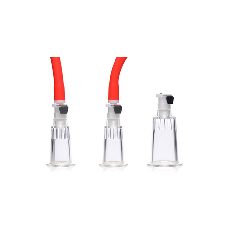 Brustsauger 3-Wege-Pumpensystem für Nippel und Klitoris Rot 21,5 cm