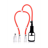 Brustsauger 3-Wege-Pumpensystem für Nippel und Klitoris Rot 21,5 cm