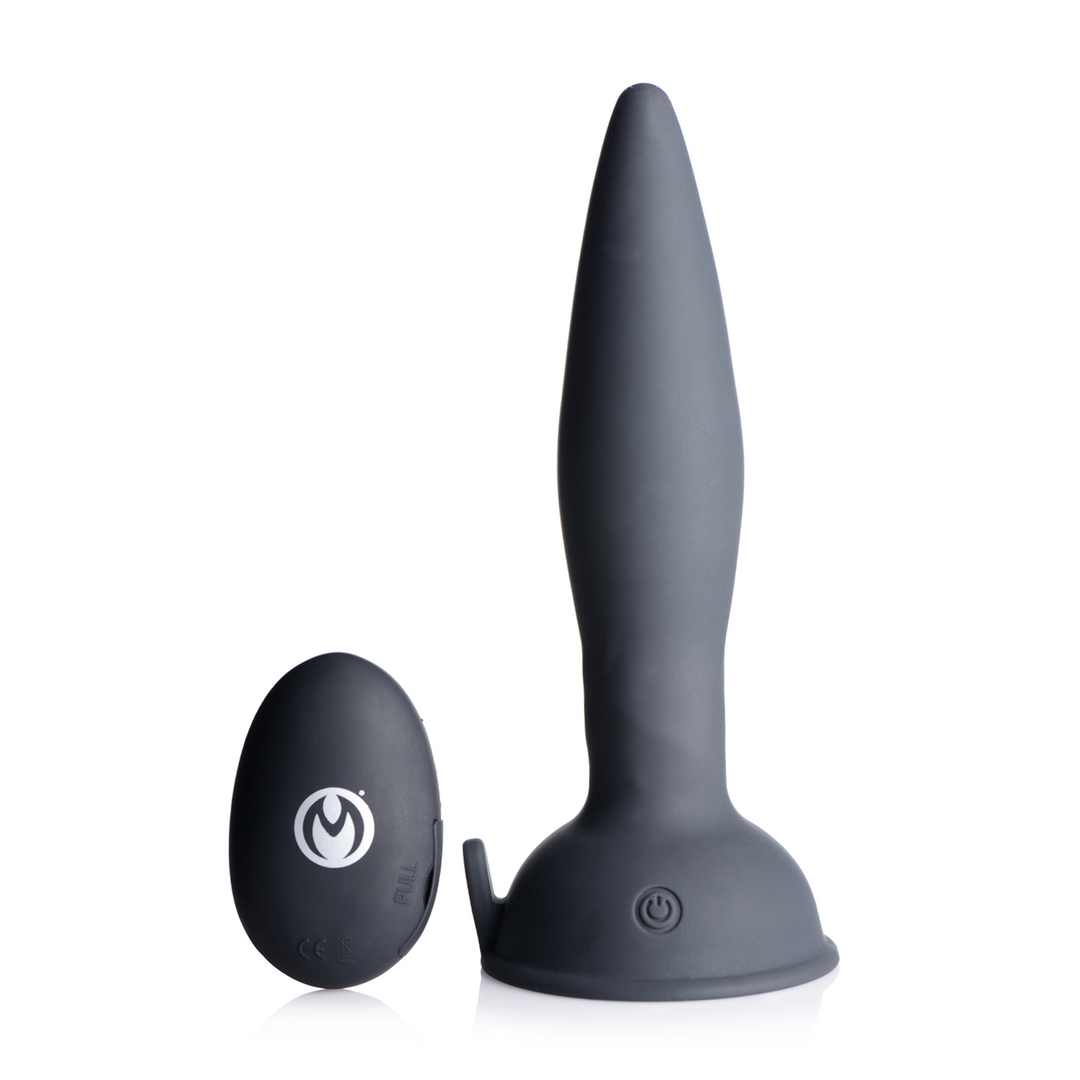 Analplug Turbo Ass-Spinner Silikon mit Fernbedienung Schwarz 13,5 cm