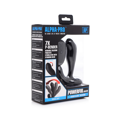 Prostata-Stimulator P-Bender biegbar mit 7 Geschwindigkeiten Schwarz 9,6 cm