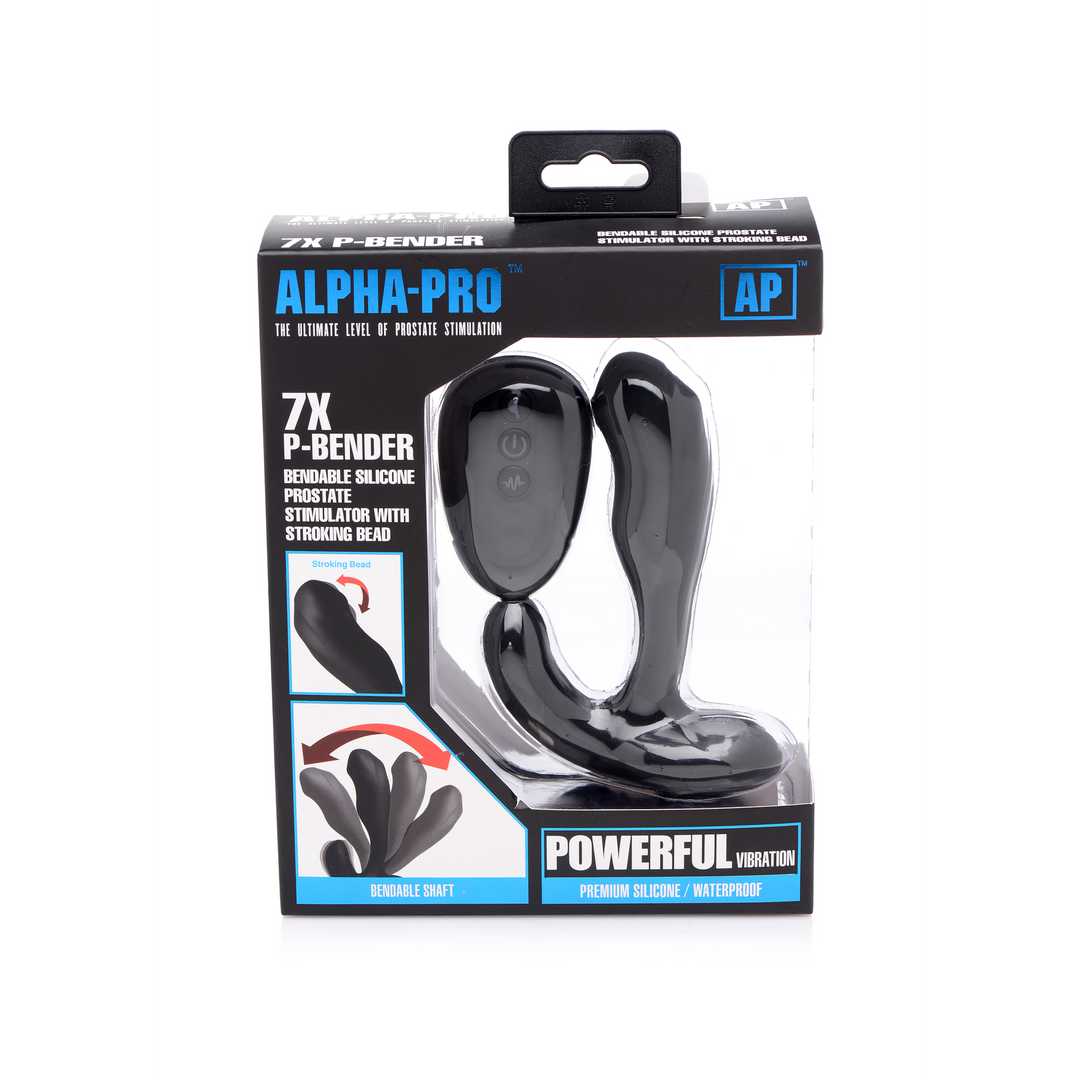 Prostata-Stimulator P-Bender biegbar mit 7 Geschwindigkeiten Schwarz 9,6 cm