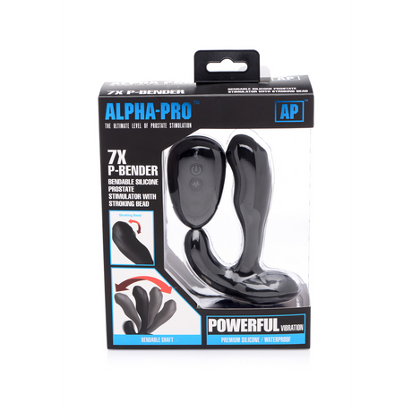 Prostata-Stimulator P-Bender biegbar mit 7 Geschwindigkeiten Schwarz 9,6 cm