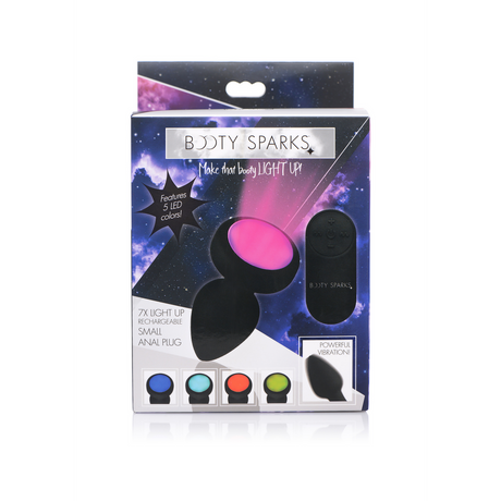 Analplug Silikon mit Vibration und LED Schwarz