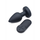 Analplug Silikon mit Vibration und LED Schwarz
