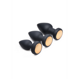 Analplug Silikon mit Vibration und LED Schwarz