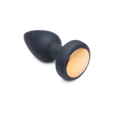 Analplug Silikon mit Vibration und LED Schwarz