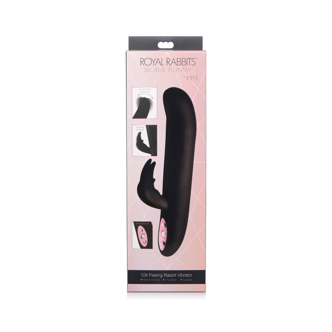 Rabbit-Vibrator Bling Bunny flexibel Schwarz 13,4 cm