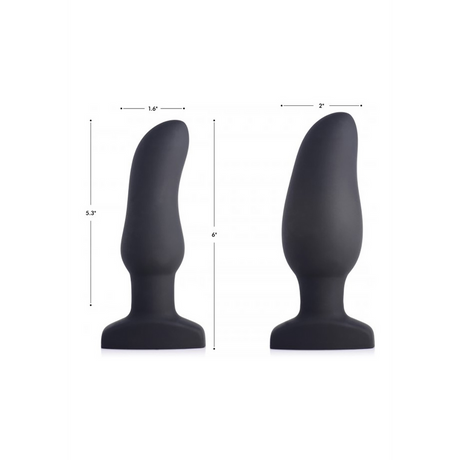 Analplug aufblasbar gebogen vibrierend Silikon Schwarz 13,1 cm