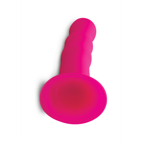 Dildo gewellt quetschbar Pink 16,2 cm