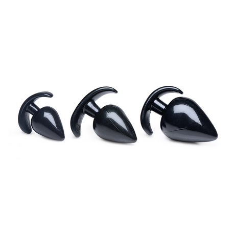 Analplug-Set Triple Spades 3 Teile Schwarz 11,3 cm