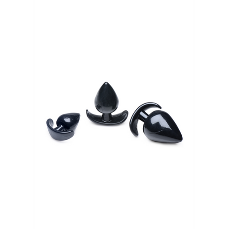 Analplug-Set Triple Spades 3 Teile Schwarz 11,3 cm