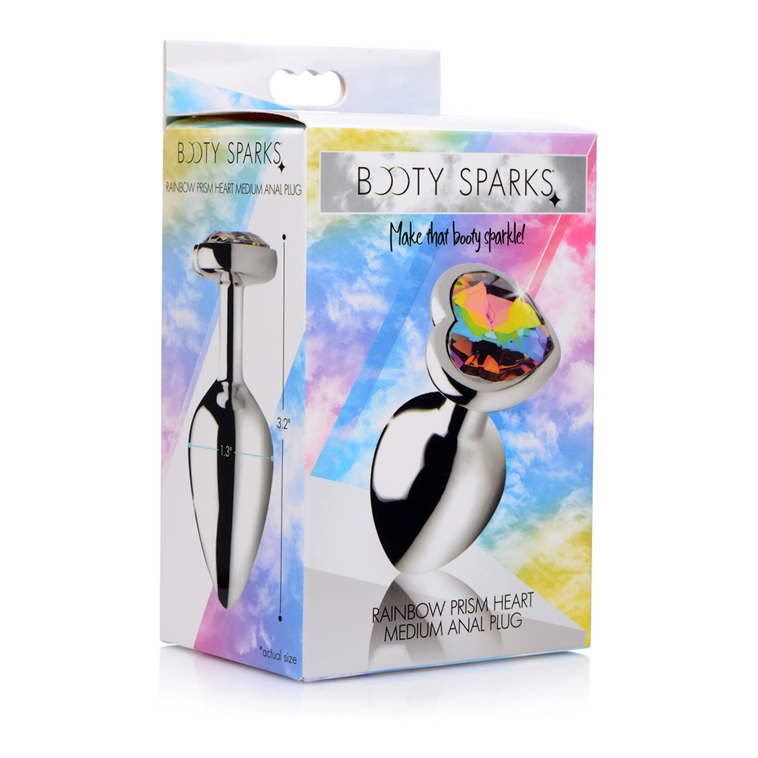 Analplug Regenbogen-Prisma Herz Multicolor