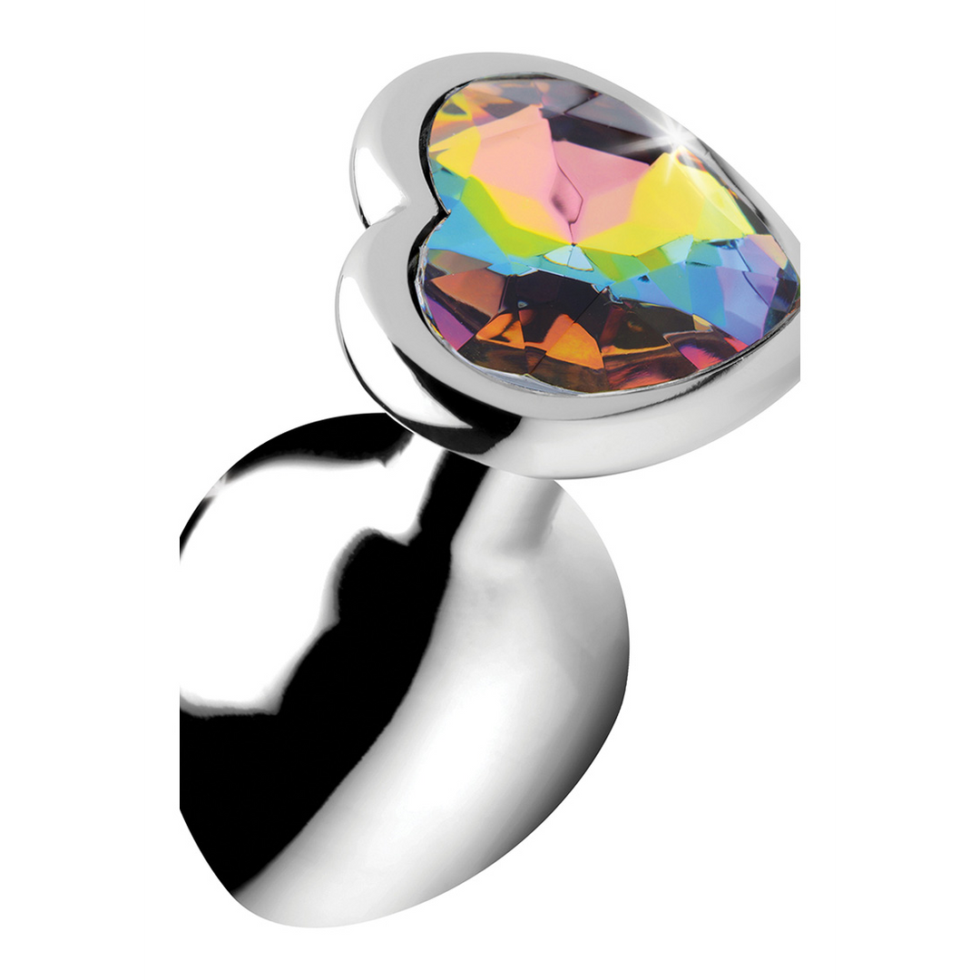 Analplug Regenbogen-Prisma Herz Multicolor