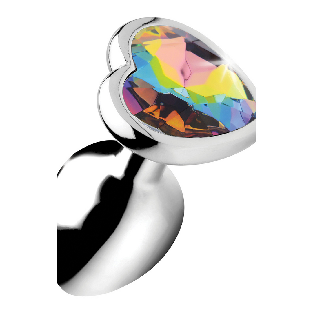 Analplug Regenbogen-Prisma Herz Multicolor