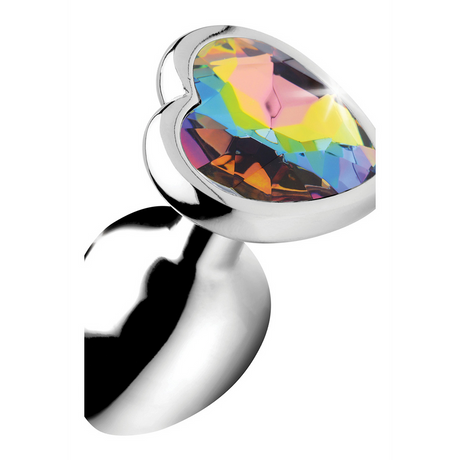 Analplug Regenbogen-Prisma Herz Multicolor