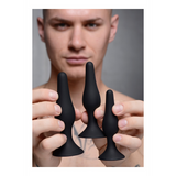 Anal-Set Triple Spire konisch Silikon 3 Teile Schwarz 8,4 x Ø 2,5 cm