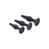 Anal-Set Triple Spire konisch Silikon 3 Teile Schwarz 8,4 x Ø 2,5 cm