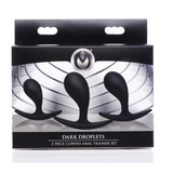 Anal-Set Dunkle Tropfen gebogen 3 Teile Schwarz 6,5 x Ø 8 cm