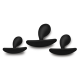 Anal-Set Dunkle Tropfen gebogen 3 Teile Schwarz 6,5 x Ø 8 cm