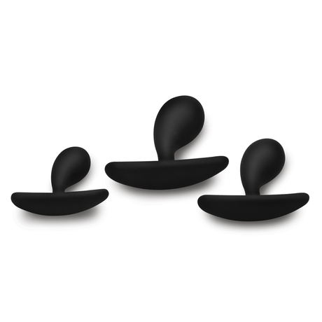 Anal-Set Dunkle Tropfen gebogen 3 Teile Schwarz 6,5 x Ø 8 cm