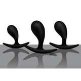 Anal-Set Dunkle Tropfen gebogen 3 Teile Schwarz 6,5 x Ø 8 cm