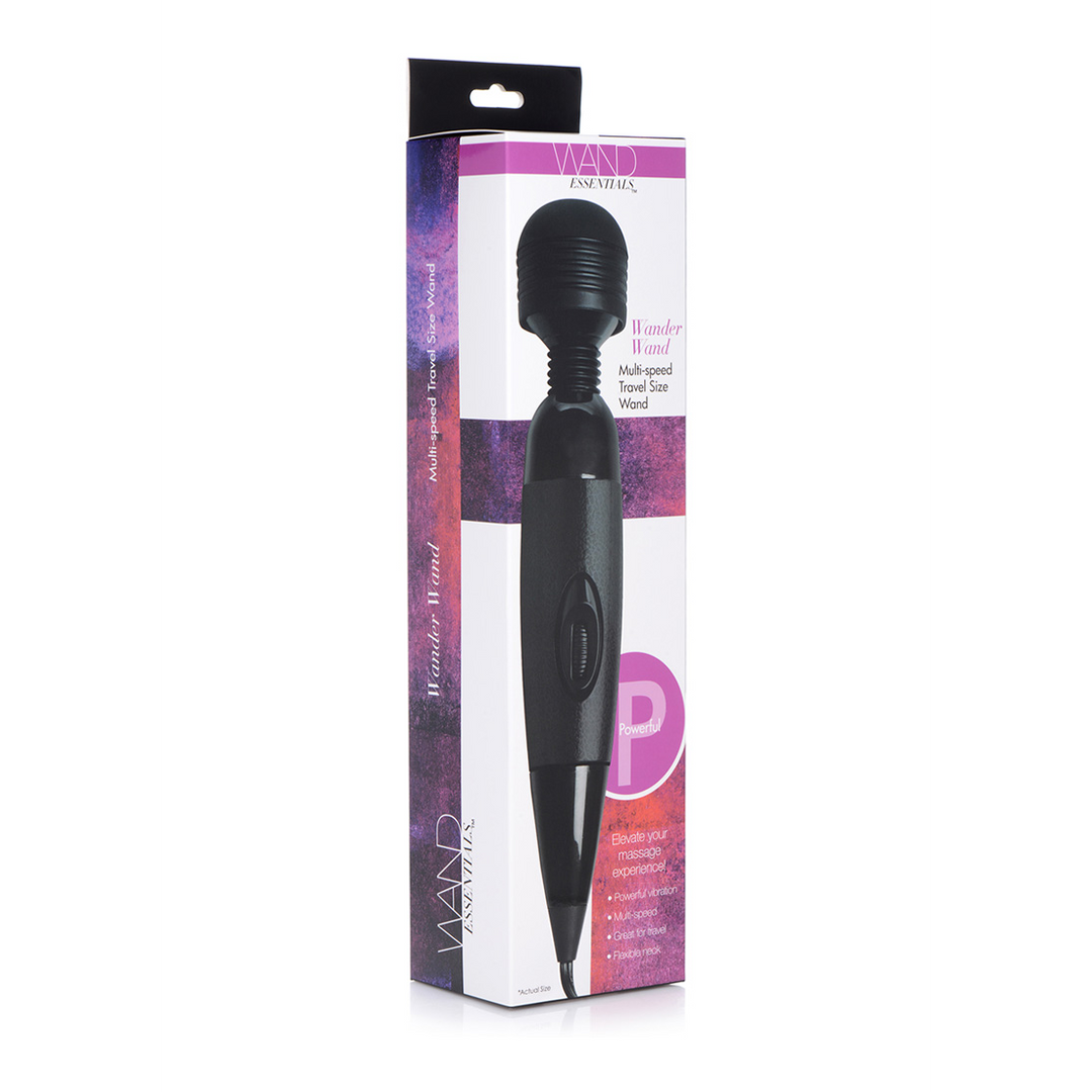Massagestab Wander Wand Reisegröße mit mehreren Geschwindigkeiten Schwarz 25,7 cm