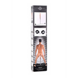 Spreizstange mit Fußgelenkmanschetten und Analdildo Silber