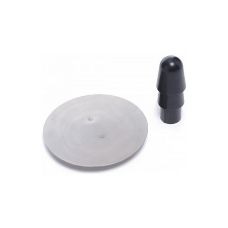 Spreizstange mit Fußgelenkmanschetten und Analdildo Silber