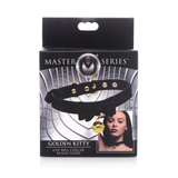 Halsband Goldene Kitty mit Glöckchen Schwarz 3,1 x Ø 11 cm
