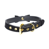 Halsband Goldene Kitty mit Glöckchen Schwarz 3,1 x Ø 11 cm