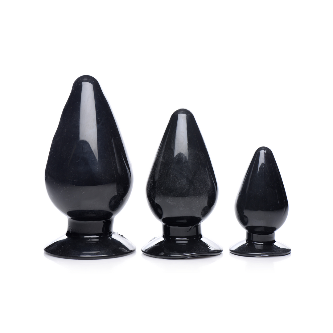Analplug-Set Triple Cones 3 Teile Schwarz