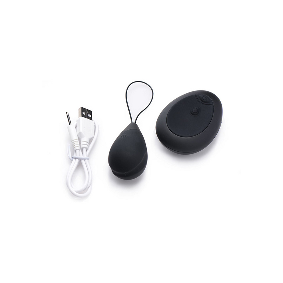 Vibro-Ei Silikon mit 10 Geschwindigkeiten Schwarz 6,2 cm