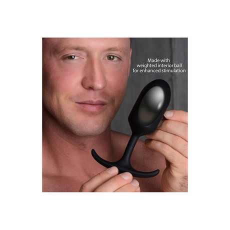 Analplug Premium Silikon mit Gewicht Schwarz